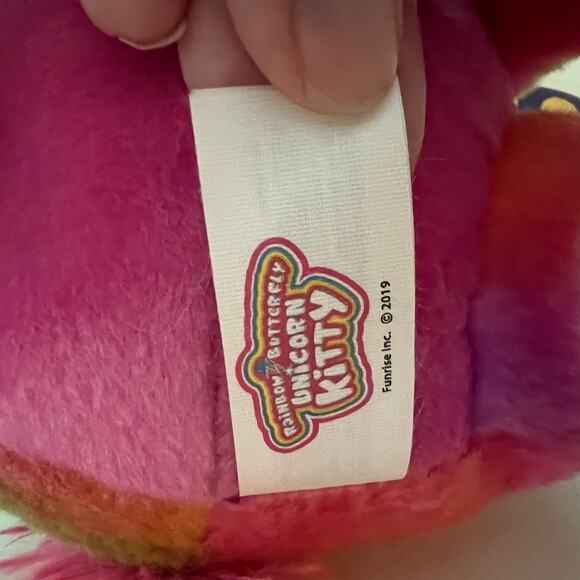 Rainbow Butterfly Unicorn Kitty Pink Stuffed Animal EUC - Picture 4 of 4